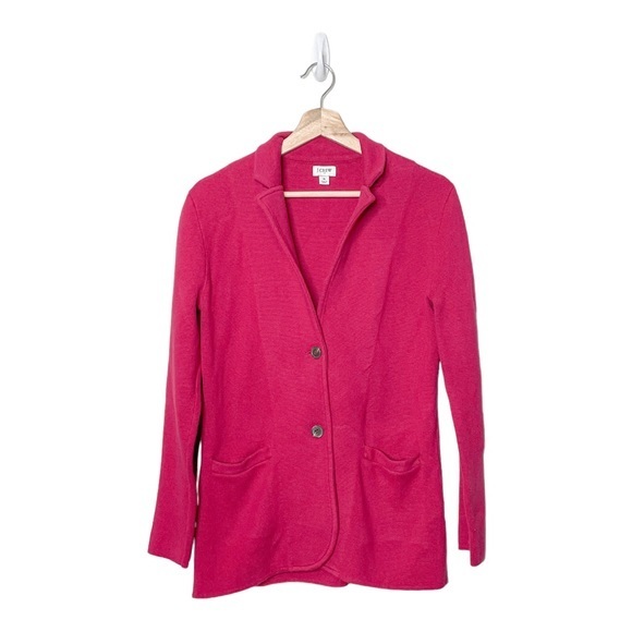 J. Crew Sweater Blazer 100% Cotton in Magenta Size S